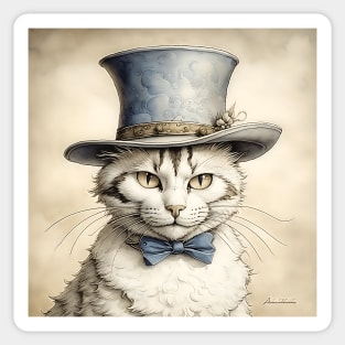 [AI Art] Cheeky cat with hat Sticker